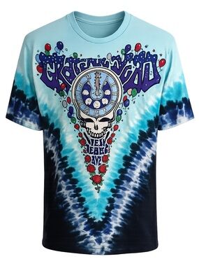 Grateful Dead Midnight Hour Tie Dye Tee XL Liquid Blue New Graphic Shirt